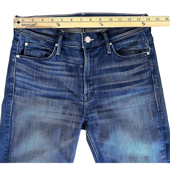 Mother Denim The Mid Rise Dazzler Crop Fray Squeeze It Size 28 Stretch - Picture 7 of 9